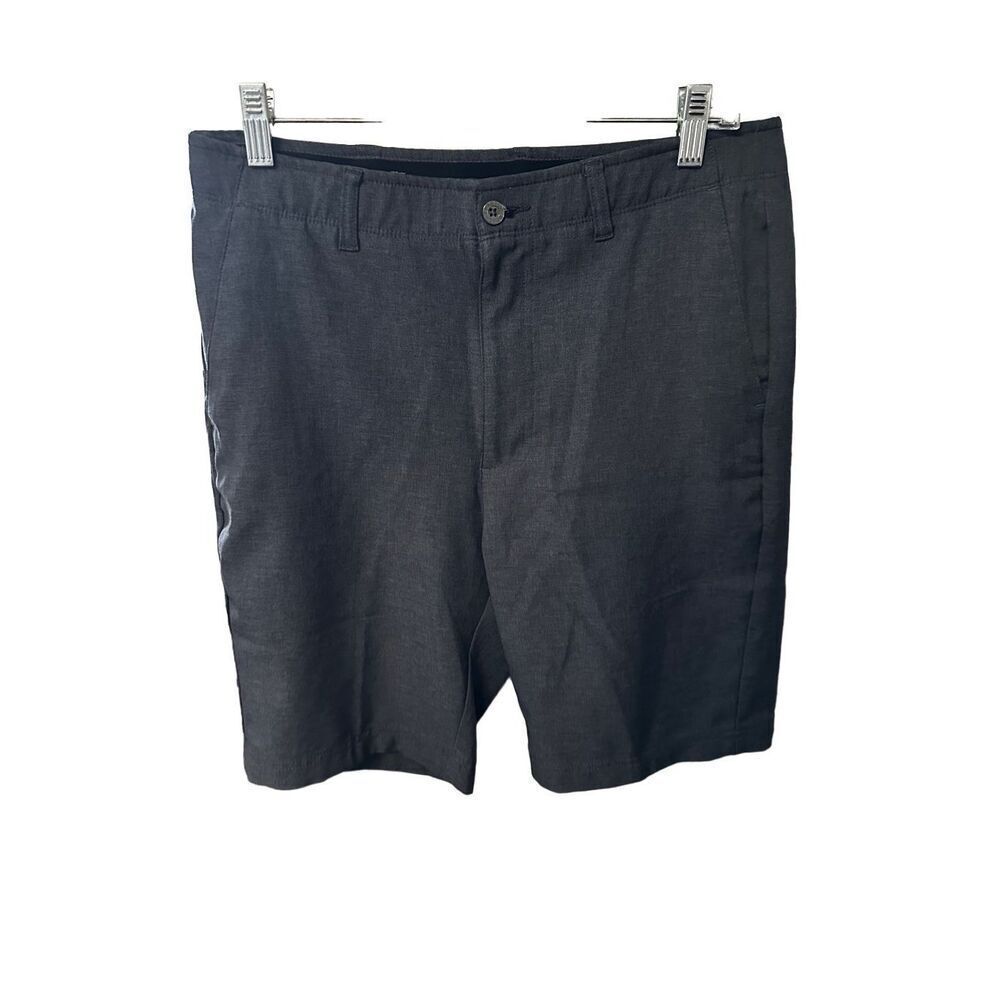 Pebble Beach Men's Dry-Luxe Performance Comfort Waist Shorts Black/Grey Size 32